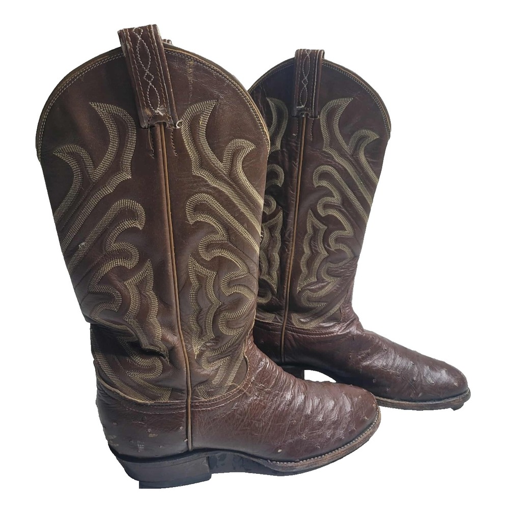 Vintage Tony Lama‎ Ostrich Boots Style 1889 Size 6.5 Western Boots